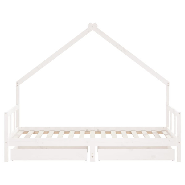 Estructura cama infantil y cajones madera pino blanco 90x190 cm M 5