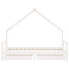 Estructura cama infantil y cajones madera pino blanco 90x190 cm 5
