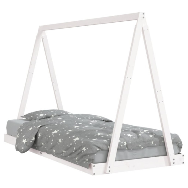 Estrutura de cama infantil 90x200 cm pinho maciço branco M 2