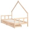 Estructura de cama para niños con cajones madera pino 90x200 cm 3