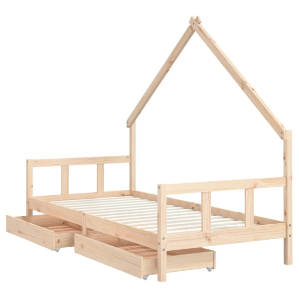 Estructura de cama para niños con cajones madera pino 90x200 cm M 4