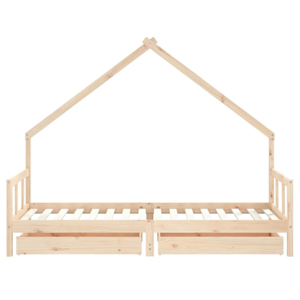 Estructura de cama para niños con cajones madera pino 90x200 cm M 5