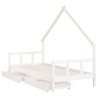Estructura cama niños con cajones madera pino blanco 90x200 cm 4