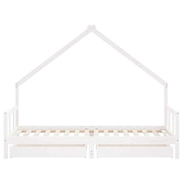 Estructura cama niños con cajones madera pino blanco 90x200 cm M 5