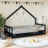 Estrutura cama infantil c/ gavetas 90x200 cm pinho maciço preto 1