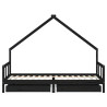 Estrutura cama infantil c/ gavetas 90x200 cm pinho maciço preto 5