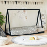Estrutura de cama infantil 90x190 cm pinho maciço preto 1