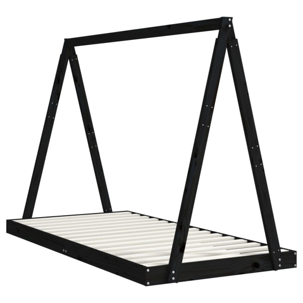 Estructura de cama para niños madera de pino negro 90x190 cm M 3