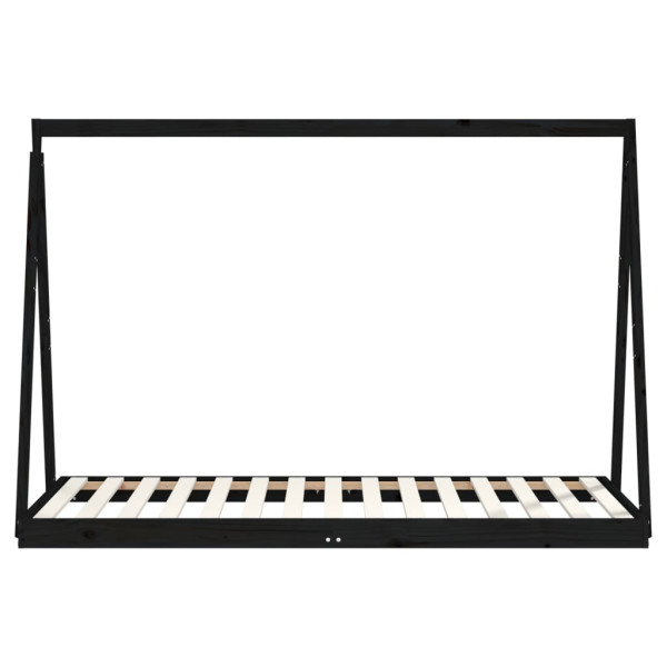 Estructura de cama para niños madera de pino negro 90x190 cm M 4