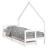 Estrutura cama infantil c/ gavetas 80x200cm pinho maciço branco 2