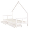 Estructura cama niños con cajones madera pino blanco 80x200 cm 4