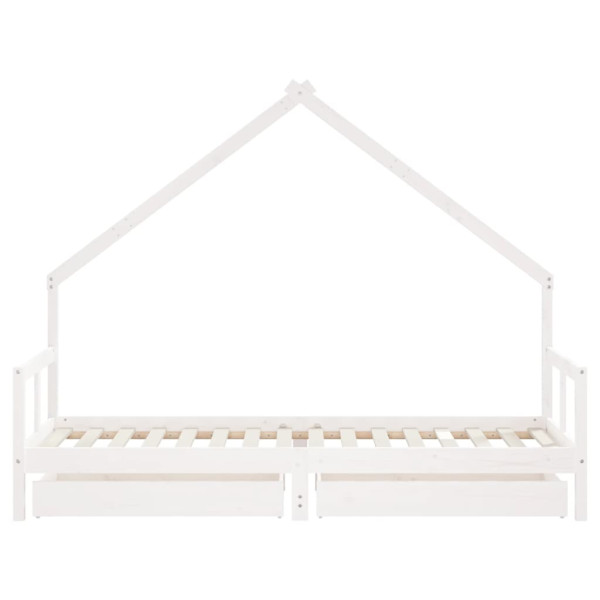 Estructura cama niños con cajones madera pino blanco 80x200 cm M 5