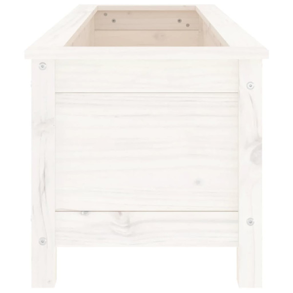 Arriate elevado de jardín madera de pino blanco 119.5x40x39 cm M 5