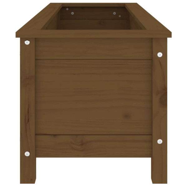 Canteiro elevado jardim 119.5x40x39cm pinho maciço castanho-mel M 5