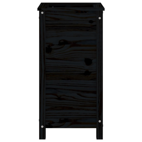 Vaso/floreira de jardim 40x40x78 cm pinho maciço preto M 5