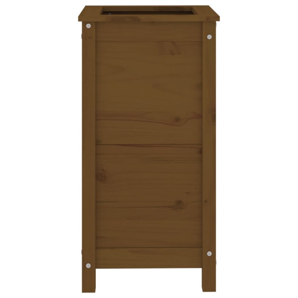 Jardinera madera maciza de pino marrón miel 40x40x78 cm M 4