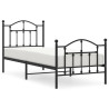 Estrutura de cama com cabeceira e pés 90x190 cm metal preto 2