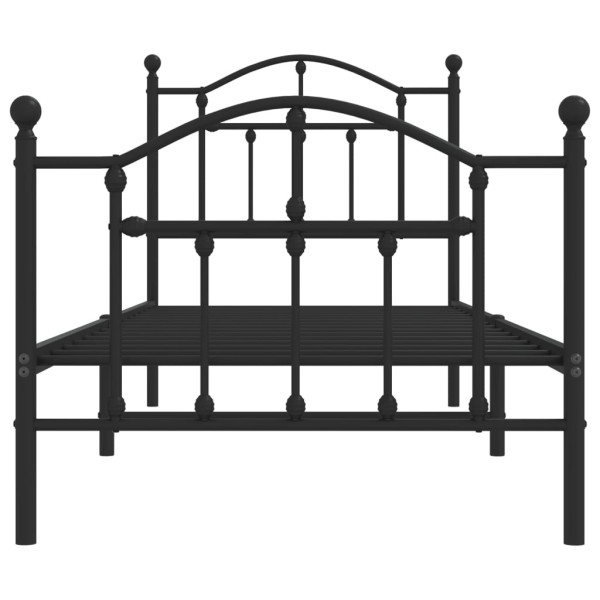 Estrutura de cama com cabeceira e pés 90x190 cm metal preto M 5