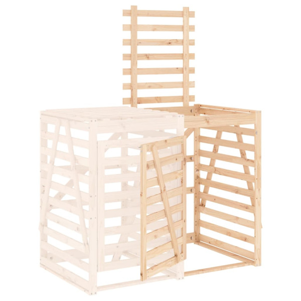 Extensión para cobertizo de cubos de basura madera maciza pino M 5