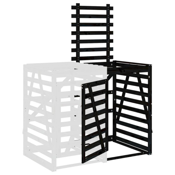 Extensión para cobertizo de cubos de basura madera pino negro M 5