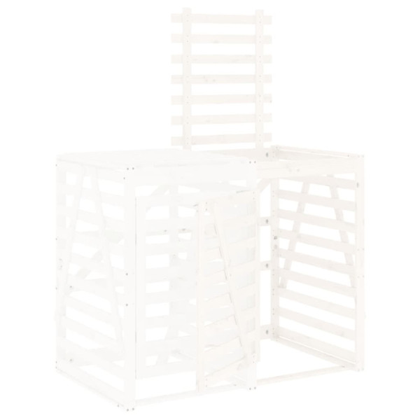 Extensión para cobertizo de cubos de basura madera pino blanco M 5