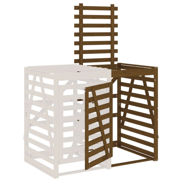 Extensión para cobertizo de cubo basura madera pino marrón miel M 5