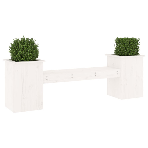 Banco con jardineras madera de pino blanco 184.5x39.5x56.5 cm M 3