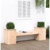 Banco con jardineras madera maciza de pino 184.5x39.5x56.5 cm 1