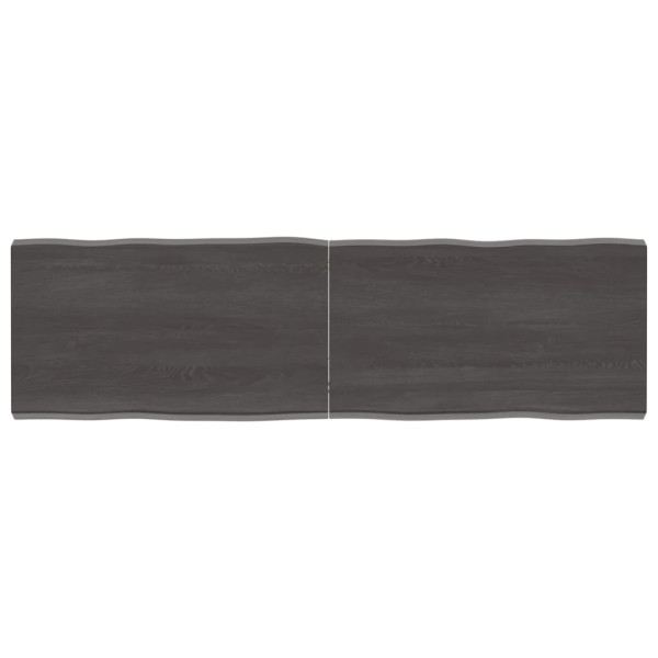 Tablero mesa madera tratada roble borde natural gris 140x40x4cm D