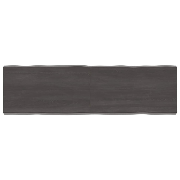Tablero mesa madera tratada roble borde natural gris 140x40x6cm D