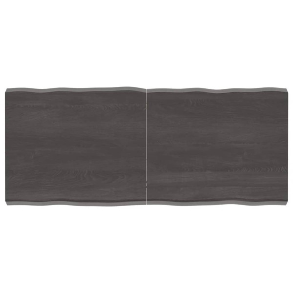 Tablero mesa madera tratada roble borde natural gris 140x60x6cm D