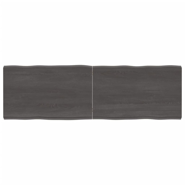 Tablero mesa madera tratada roble borde natural gris 160x50x6cm D