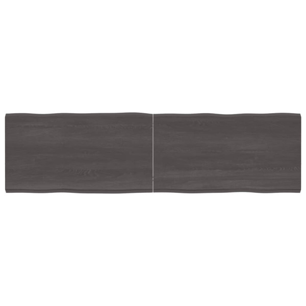 Tablero mesa madera tratada roble borde natural gris 180x50x4cm D