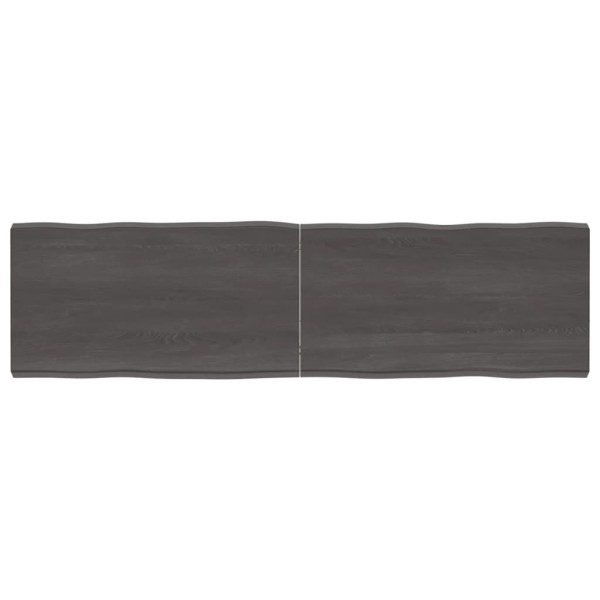 Tablero mesa madera tratada roble borde natural gris 180x50x6cm D