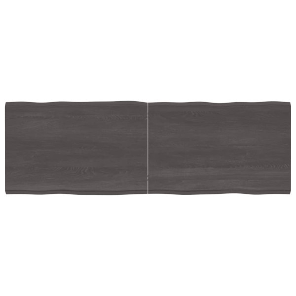 Tablero mesa madera tratada roble borde natural gris 180x60x4cm D