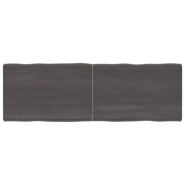 Tablero mesa madera tratada roble borde natural gris 180x60x6cm D
