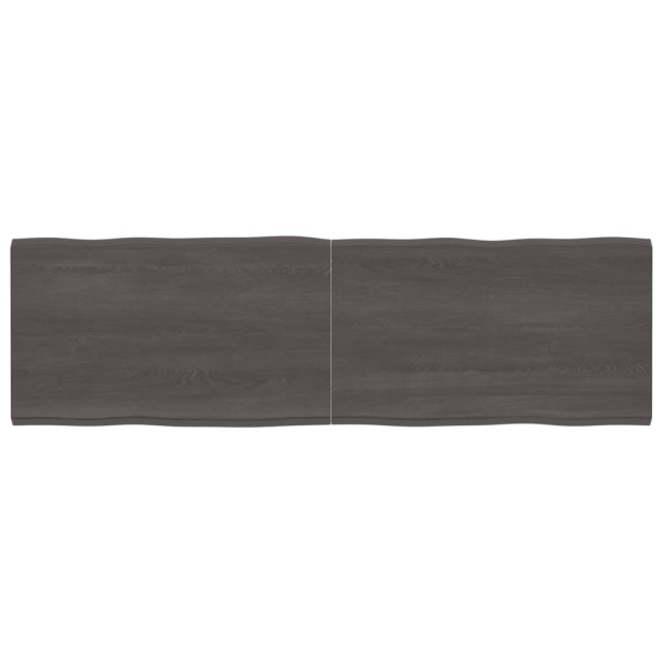 Tablero mesa madera tratada roble borde natural gris 200x60x4cm D