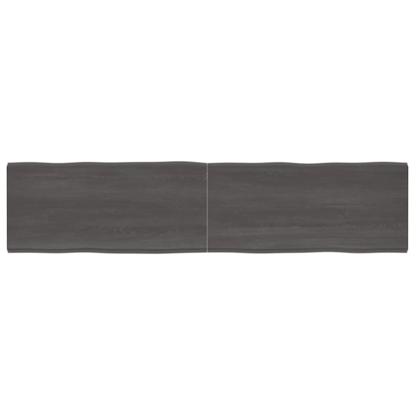 Tablero mesa madera tratada roble borde natural gris 220x50x6cm D