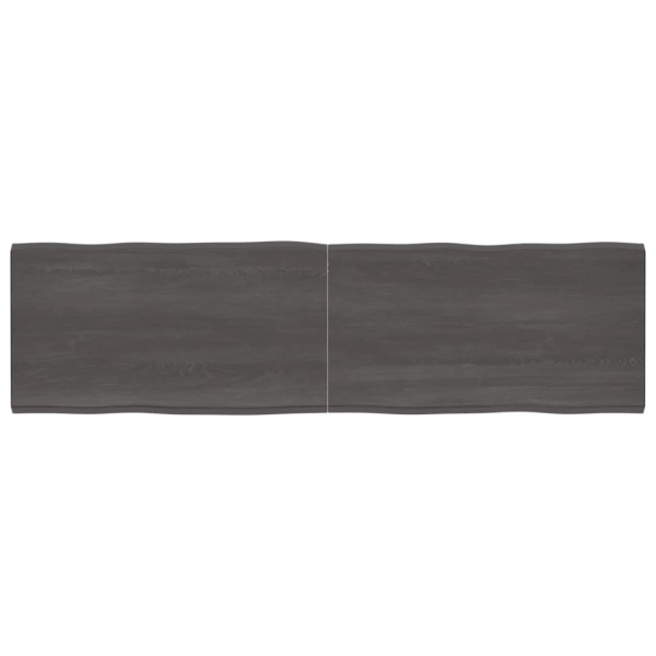 Tablero mesa madera tratada roble borde natural gris 220x60x4cm D