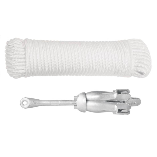 Ancla plegable con cuerda hierro maleable plateado 2.5 kg M 2