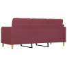 Sofá de 3 plazas de tela rojo tinto 180 cm 5