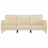 Sofá de 3 lugares tecido 180 cm cor creme 3