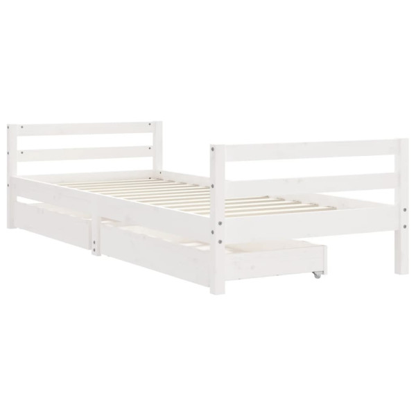 Estructura cama niños con cajones madera pino blanco 80x200 cm M 3