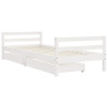 Estrutura cama infantil c/ gavetas 80x200cm pinho maciço branco 3