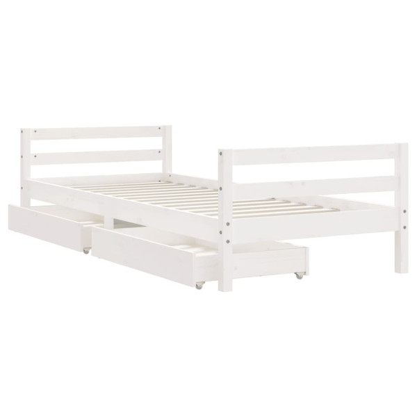 Estructura cama niños con cajones madera pino blanco 80x200 cm M 4