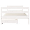 Estrutura cama infantil c/ gavetas 80x200cm pinho maciço branco 5