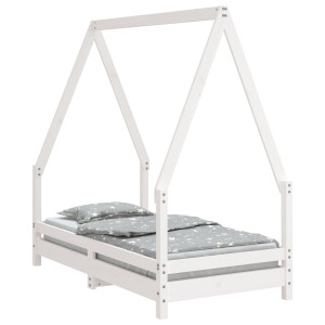 Estrutura de cama infantil 70x140 cm pinho maciço branco H