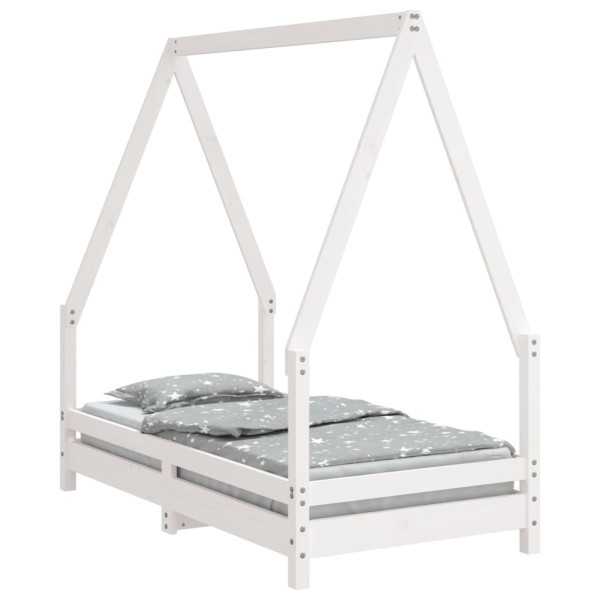 Estructura de cama para niños madera de pino blanco 70x140 cm M 2