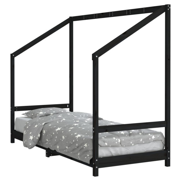 Estructura de cama para niños madera de pino negro 80x200 cm M 2