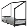 Estructura de cama para niños madera de pino negro 80x200 cm 2